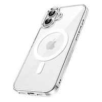 onn. Étui transparent à coque dure pour téléphone iPhone 16 Plus, compatible avec Magsafe, résistant aux rayures Résistant avec une protection contre les chutes de 1,8 m (6 pi)