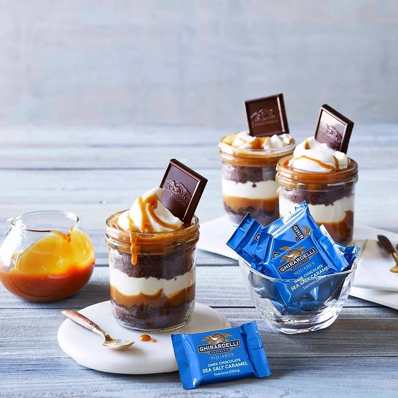 GHIRARDELLI Sea Salt and Caramel Dark Chocolate Squares, 151-Gram Bag, Sea Salt Bag 151g