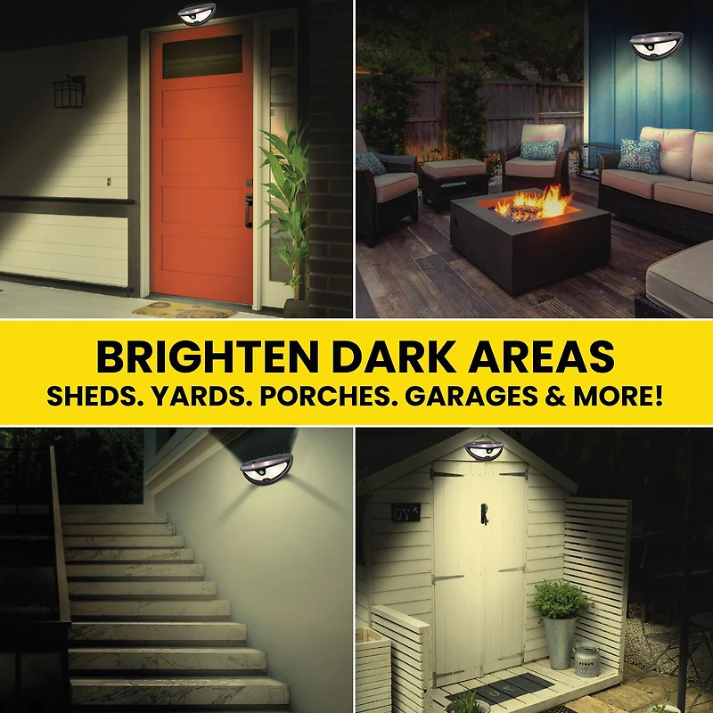 Bell + Howell Bionic Wall Light Max 2 Pack Solar Powered Motion Activated Outdoor Security Lights