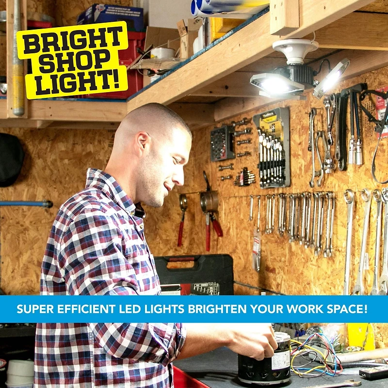 Bell + Howell Triburst 4000 Lumens Lampe de Garage et Atelier DEL Multi Directionnelle 144 Ampoules Installation Facile Écoénergétique