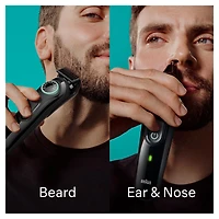 Kit tout-en-un Braun Series 3 3450, tondeuse pour hommes 6 en 1 avec tondeuse à barbe, pour le nez et les oreilles, tondeuse à cheveux et plus, lame ultra tranchante, 40 réglages de longueur, pile rec 1CT