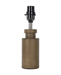 Hometrends Metal Accent Lamp with Distressed Wood Water Transfer Print in Brown