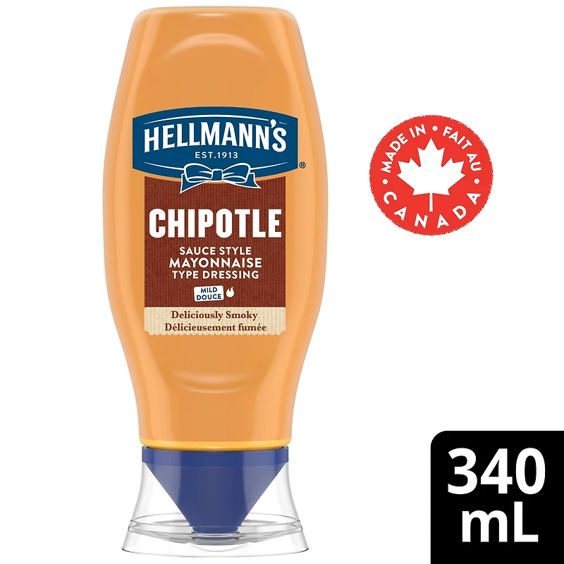 Vinaigrette douce mayonnaise chipotle Hellmann's 340 ml, mayonnaise chipotle