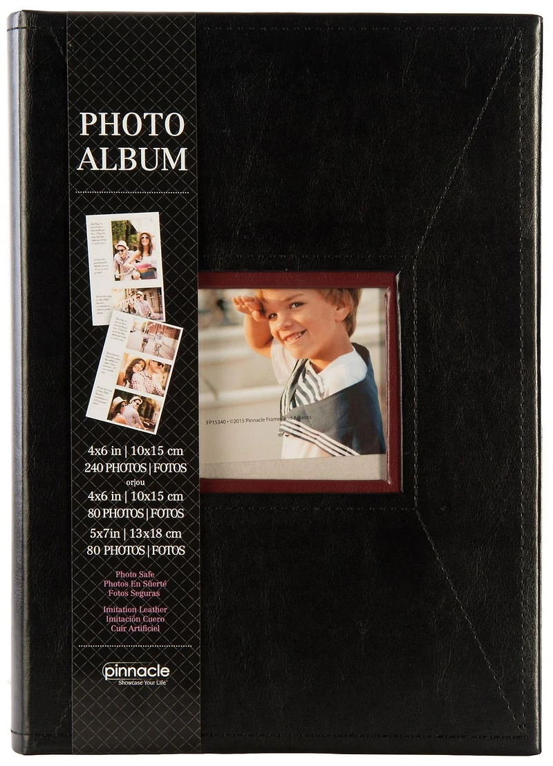 Pinnacle Frames 3-up Stitched Black Photo Album