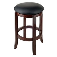 Winsome Tabouret de comptoir à siège pivotant Walcott, noir et noyer