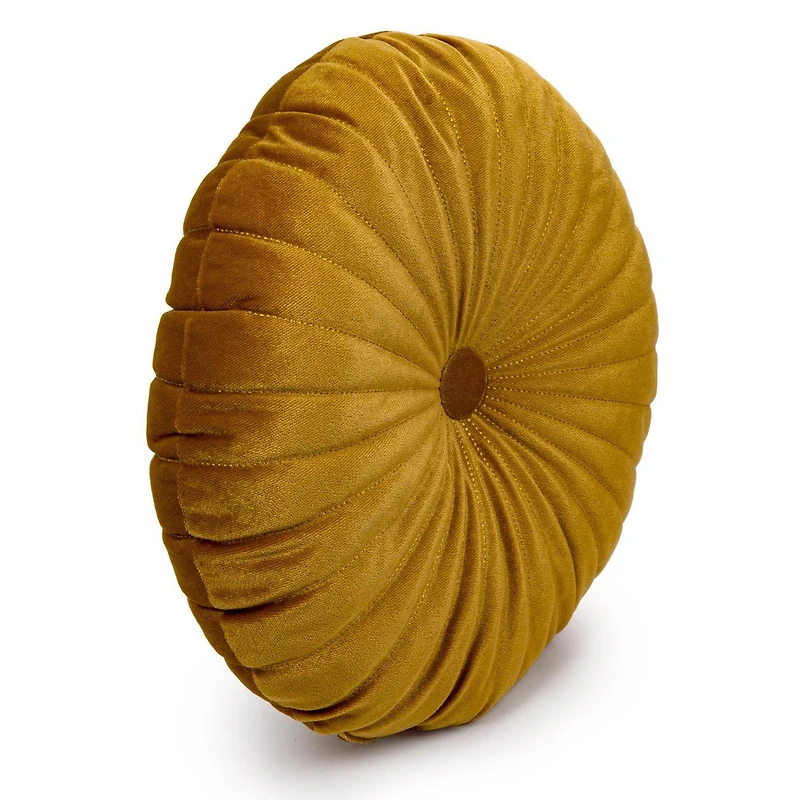 Truu Design Coussin décoratif rond en faux velours