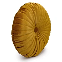 Truu Design Coussin décoratif rond en faux velours