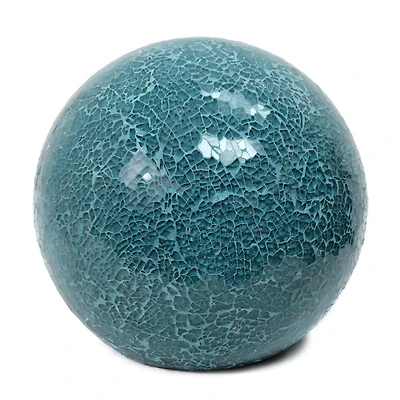 Lampe de table Simple Designs en forme de boule en pierre mosaïque à 1 lumière, turquoise