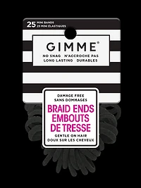 Gimme Attaches à Cheveux, Extrémités de Tresse Noires, 25 unités