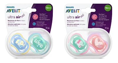 Philips Avent Ultra Air Pacifier 18m+, Various Colors, 2 pack, SCF349/16