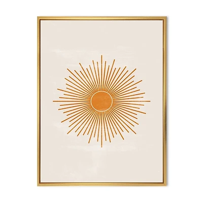 Designart Imprimé soleil orange II ART MURAL À CADRE FLOTTÉ