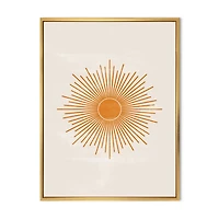 Designart Imprimé soleil orange II ART MURAL À CADRE FLOTTÉ