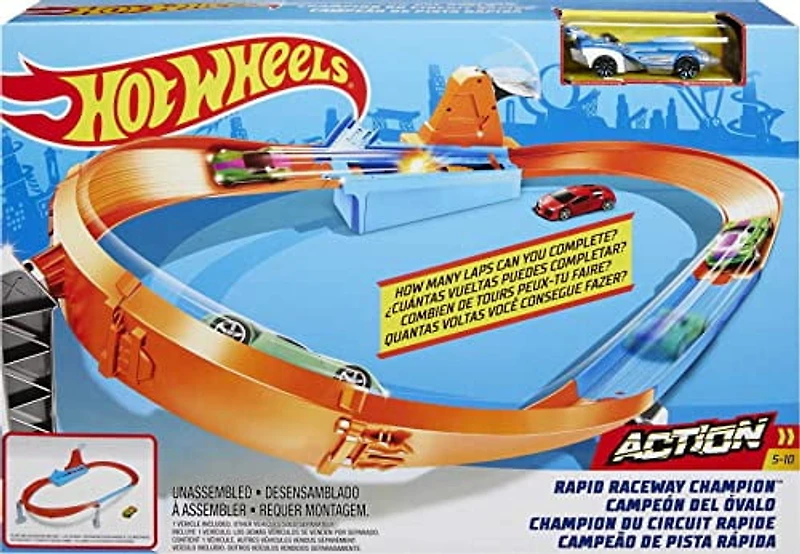 Hot Wheels Jeu de champion Rapid Raceway