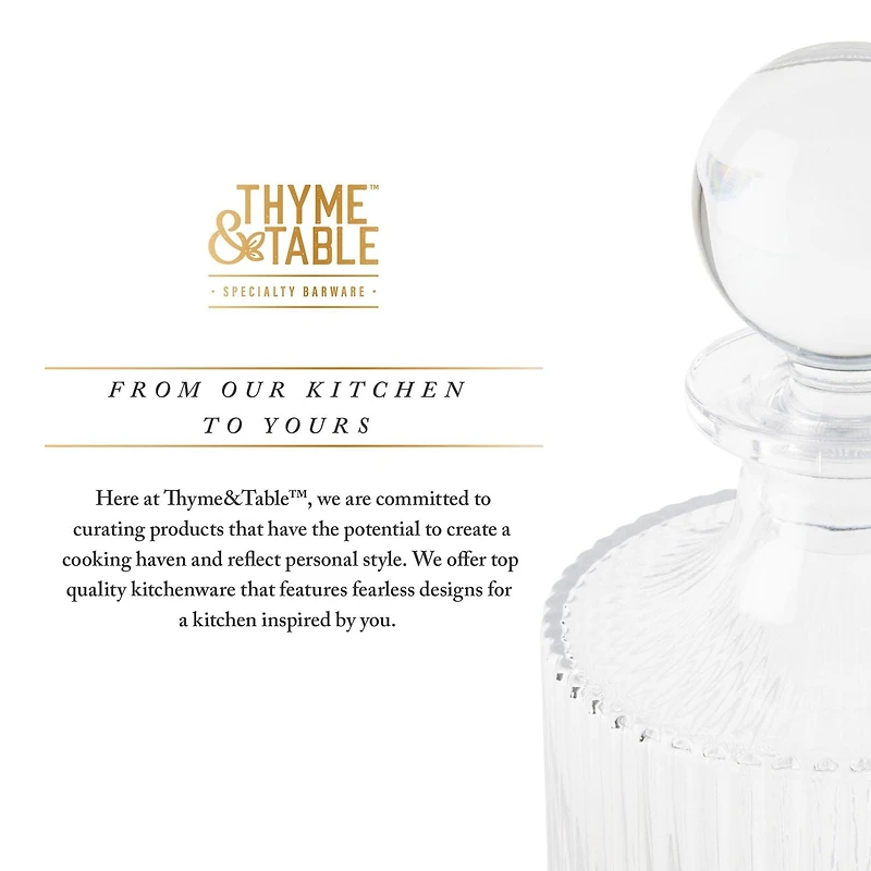 Thyme & Table Whiskey Decanter and Cocktail Glasses, 5-Piece Set