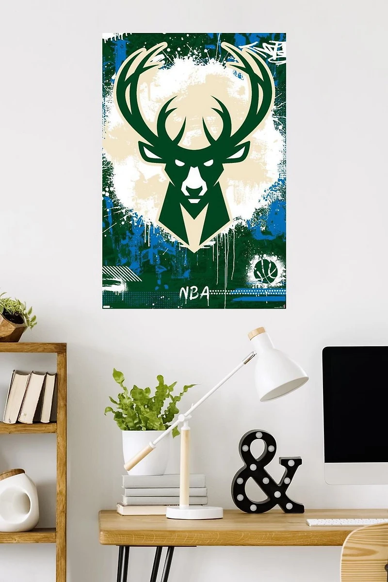 NBA Milwaukee Bucks - Maximalist Logo 23 Wall Poster, 22.375" x 34"