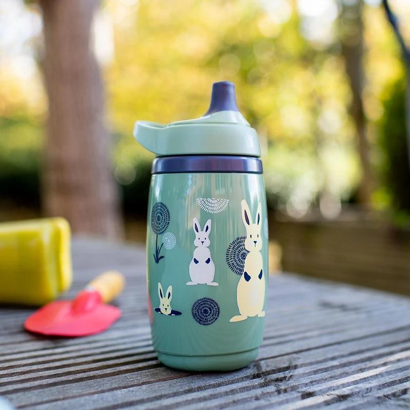 Bouteille d'eau isotherme Sportee Superstar pour tout-petits  de Tommee Tippee, INTELLIVALVE étanche et résistant aux secousses | Technologie antimicrobienne (9oz, 12+ mois, 1 compte) Vert