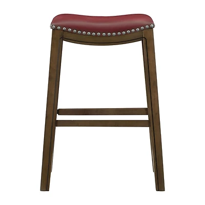 Topline Home Furnishings Pub Height Stool, Faux Leather