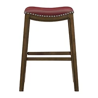 Topline Home Furnishings Pub Height Stool, Faux Leather