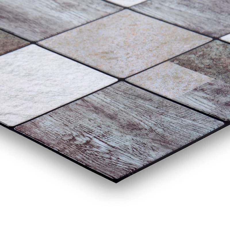 Truu Design Woodgrain Embossed Self-Adhesive Peel and Stick Wall Tiles