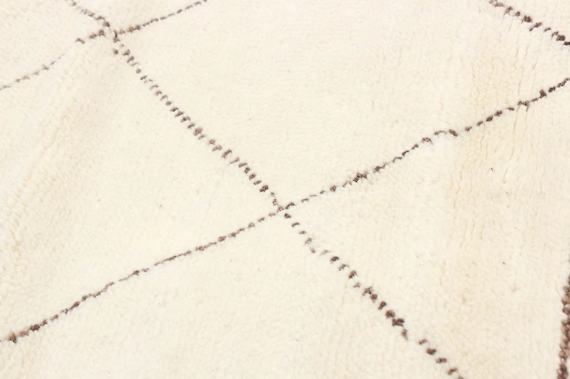 ECARPETGALLERY Tapis Noué à la Main pour Salon, Salle à Manger et Chambre à Coucher Marocain Collection Tangier 5'0" x 8'0" en Ivoire