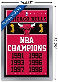 NBA Chicago Bulls - Champions 13 Wall Poster, 14.725" x 22.375" Framed