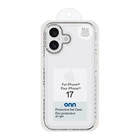 onn Protective Gel Phone Case for iPhone 17 - Clear