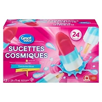 Great Value Cosmic Ice Pops in a box, 24 x 75 mL (1.8 L)
