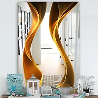 Designart 'Straight Pink Waves' Miroir Moderne - Grand Miroir Mural Contemporain - 24x36
