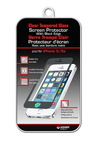 Black Edge Tempered Glass Screen Protector - Iphone 5/5S