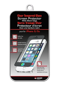 Black Edge Tempered Glass Screen Protector - Iphone 5/5S