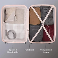 Ensemble de bagages rigides 3 pièces : Valises grandes 28 pouces et 24 pouces avec roulettes, et Valise Cabine 20 pouces