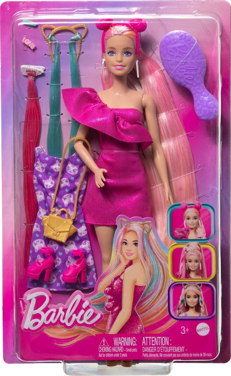 Barbie-Fun & Fancy Hair-Poupée blonde et accessoires de coiffure