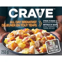 CRAVE All Day Breakfast Steak 'N Eggs with Roasted Potatoes, 255g