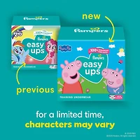 Pampers Easy Ups Girls & Boys Potty Training Pants, Size 5 (3T4T), Peppa Absorbent Training Underwear, Up to 100% Leakproof Day and Night, Hypoallergenic, 46CT