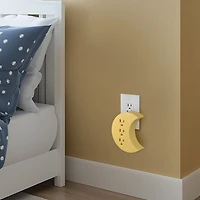 Globe Electric 3-Outlet Yellow Half Moon Indoor Wall Charger Charging Adapter, Not Smart Compatible