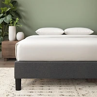 Zinus Curtis Upholstered Platform Bed Frame, Dark Grey