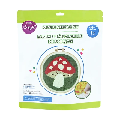 UNIQUE CREATIV CRAFT Punch Needle Kit – Mushroom, 1 pc, Age 8+, Intermediate, 20×20 cm