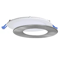 Luminaires encastrés DEL de 6 po, 4000K (Blanc froid), Emballage de 1, pour plafonds isolés et non isolés, Intensité réglable, 15W = 90W, 1125 lumens, système de connexion rapide, fini blanc/Garniture