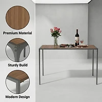 Homy Casa Table de Salle à Manger Rectangulaire de 47 po, Table de Cuisine Moderne Style Industriel, Marron Espresso