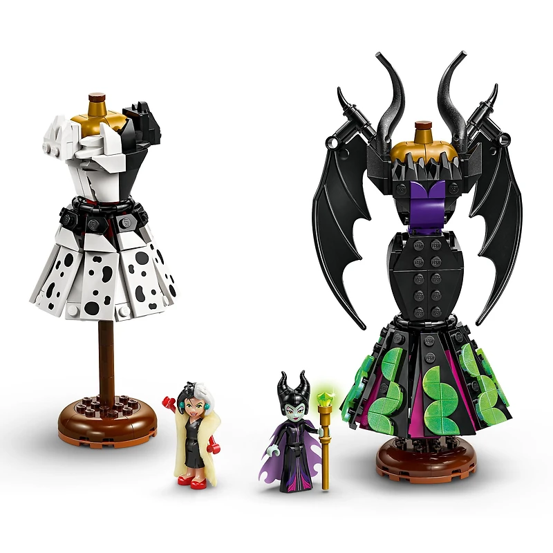 LEGO Disney Villains Maleficent’s and Cruella De Vil’s Dresses Kids Toy - Fashion Building Toy for Girls and Boys, Ages 9+ - Kids Toy for Disney Fans - Gift Idea for Birthdays & Holidays - 43262, LEGO Maleficent's and C 43262