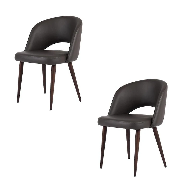 EXECUTIVE CHAIR with PU upholstery and black walnut metal frame(faux wood) SET OF 2