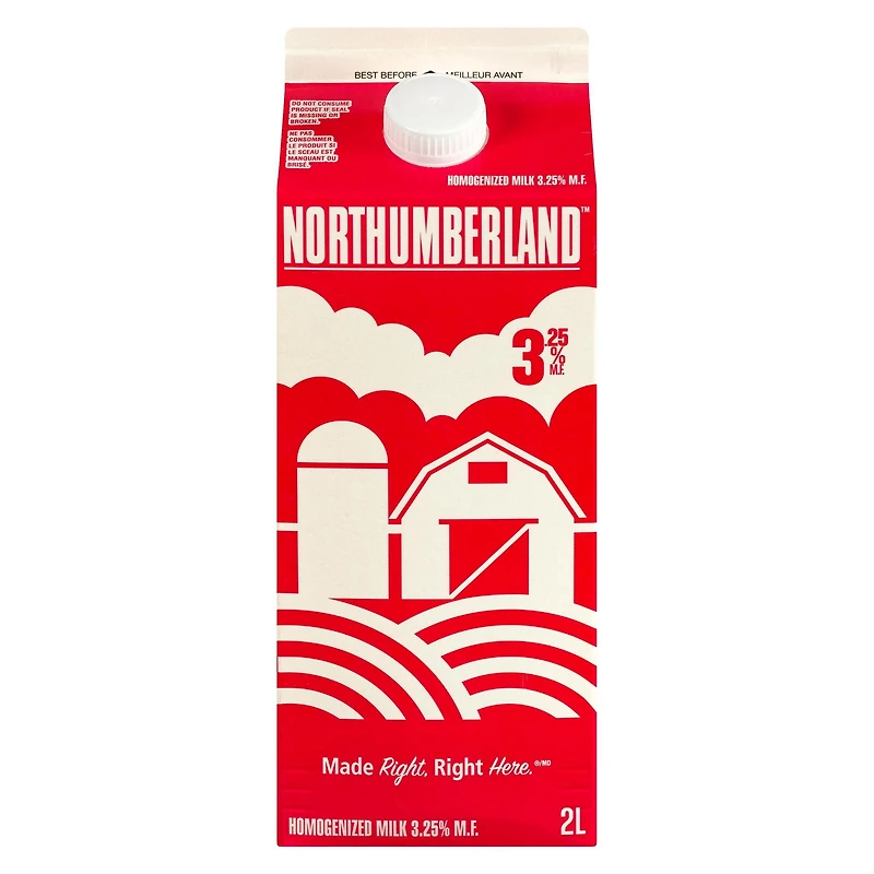 Lait homogénéisé 3,25 % Northumberland 2L