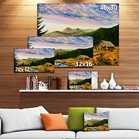 Design Art Sunset in Mountains Canvas Print