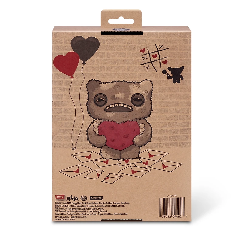 Fuggler Love Fugg 9-Inch Plush (Wide Eyes Weirdo) by ZURU – Funny Ugly Monster Stuffed Animal, Creepy-Cute Valentines Collectible Plush Toy for Kids, Tweens, Teens & Adults
