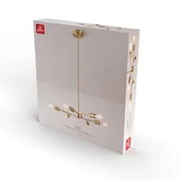 Tetra 6-Light Chandelier, Matte Brass, Adjustable Hanging Height