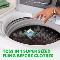 Gain Super Sized Flings Laundry Detergent Pacs, Zen, 3-in-1 Detergent Pacs with Febreze and Oxi
