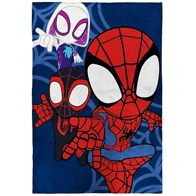 Spidey et ses Amis Extraordinaires Couverture Toucher Soie pour Lit 1 Place pour Enfants, 100 % Polyester 157,5 x 229 cm