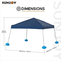 Sunjoy Auvent flottant pour piscine avec plateau flottant en osier supplémentaire de 24 x 24 pouces, bleu marine