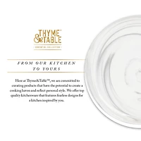 Thyme & Table Assiette ronde en grès marbré gris