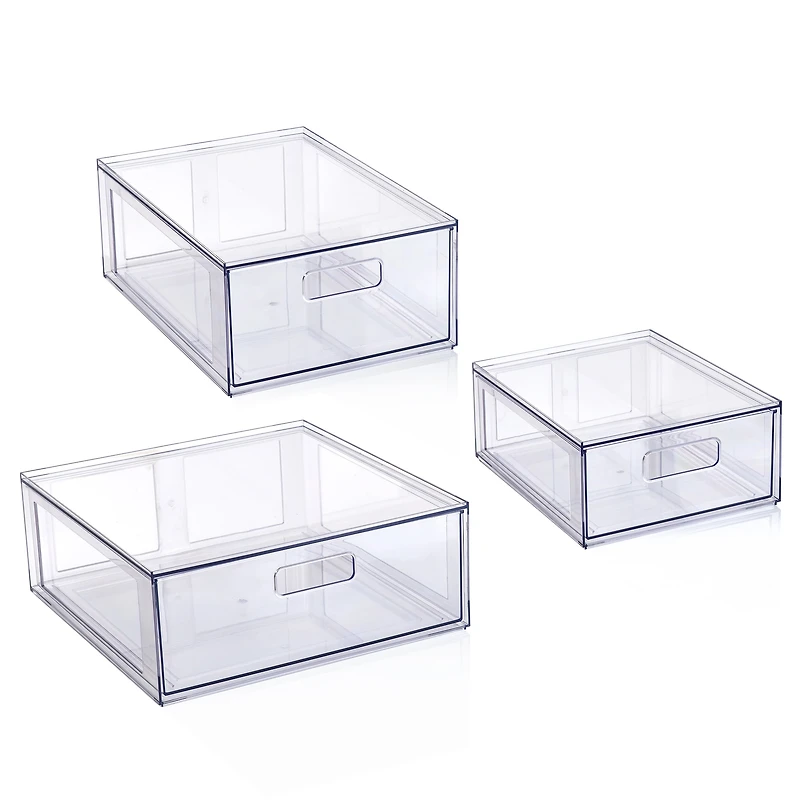 Mainstays transparent plastique brillant tiroir placard grande taille, taille adulte dimension: 14" L x 13.78" W x 5.5" H